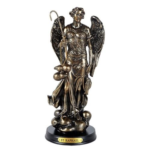 Pacific Giftware St. Raphael Patron Saint of Travellers and Medical Workers 8 Inch Tall Wooden Base with Brass Name Plate
