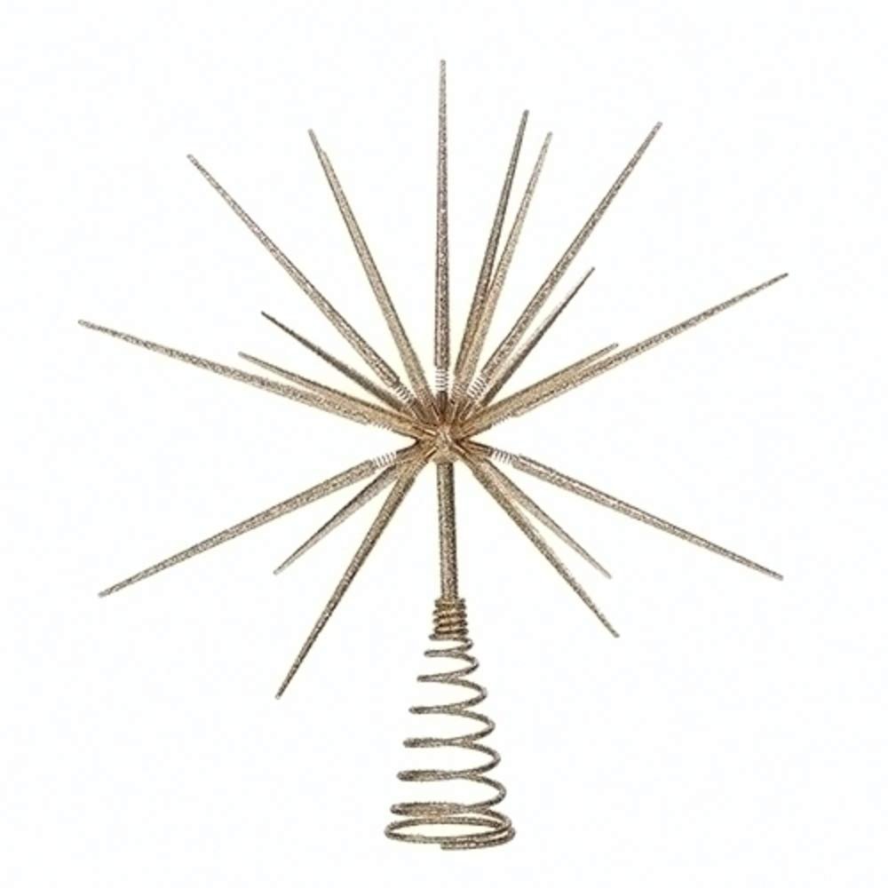 Roman 133174 Gold Burst Tree Topper Spikes on Spring, 15 inch