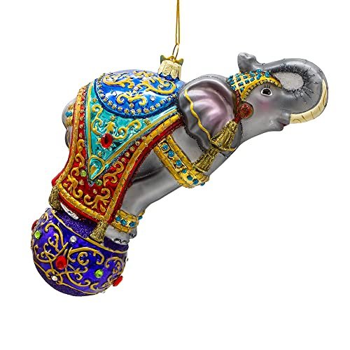 Kurt Adler 7-Inch Bellissimo Glass Elephant Ornament