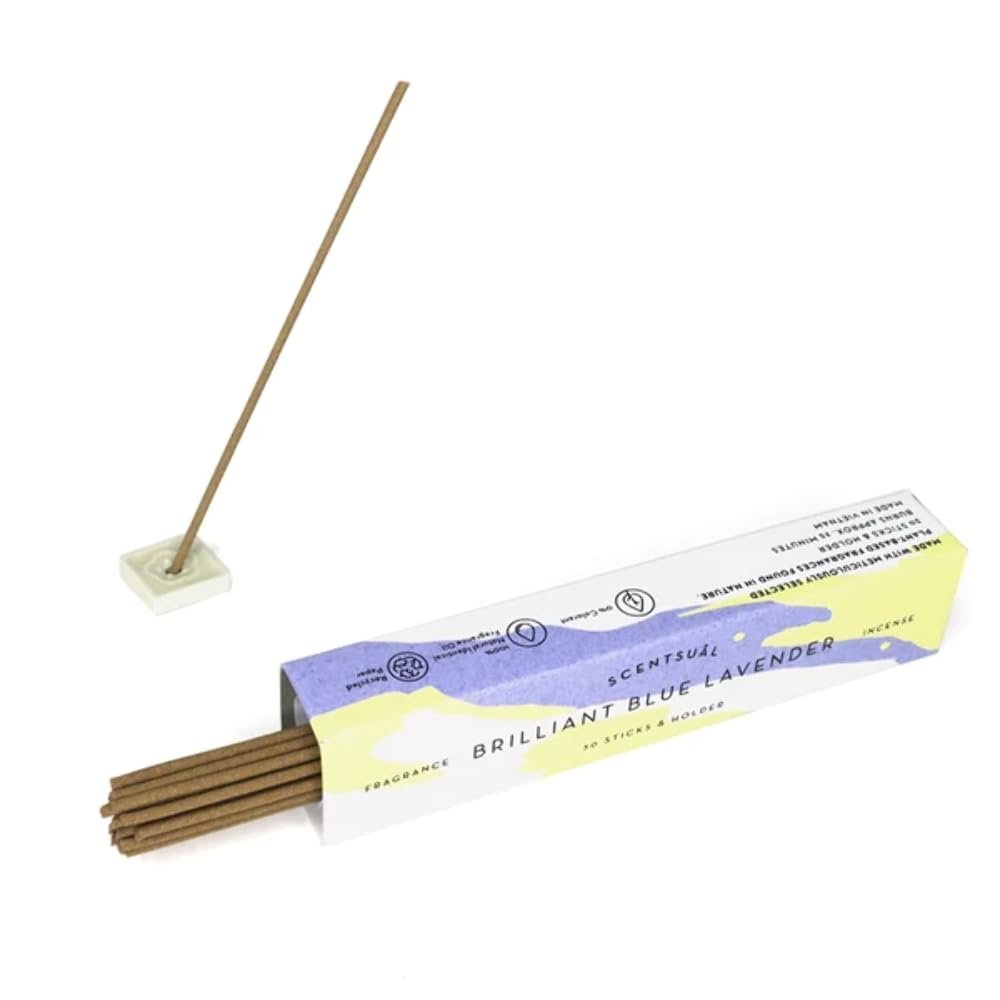 SCENTSUAL Incense - Brilliant Blue Lavender 30 Sticks by NIPPON KODO, Japanese Quality Incense Since 1575
