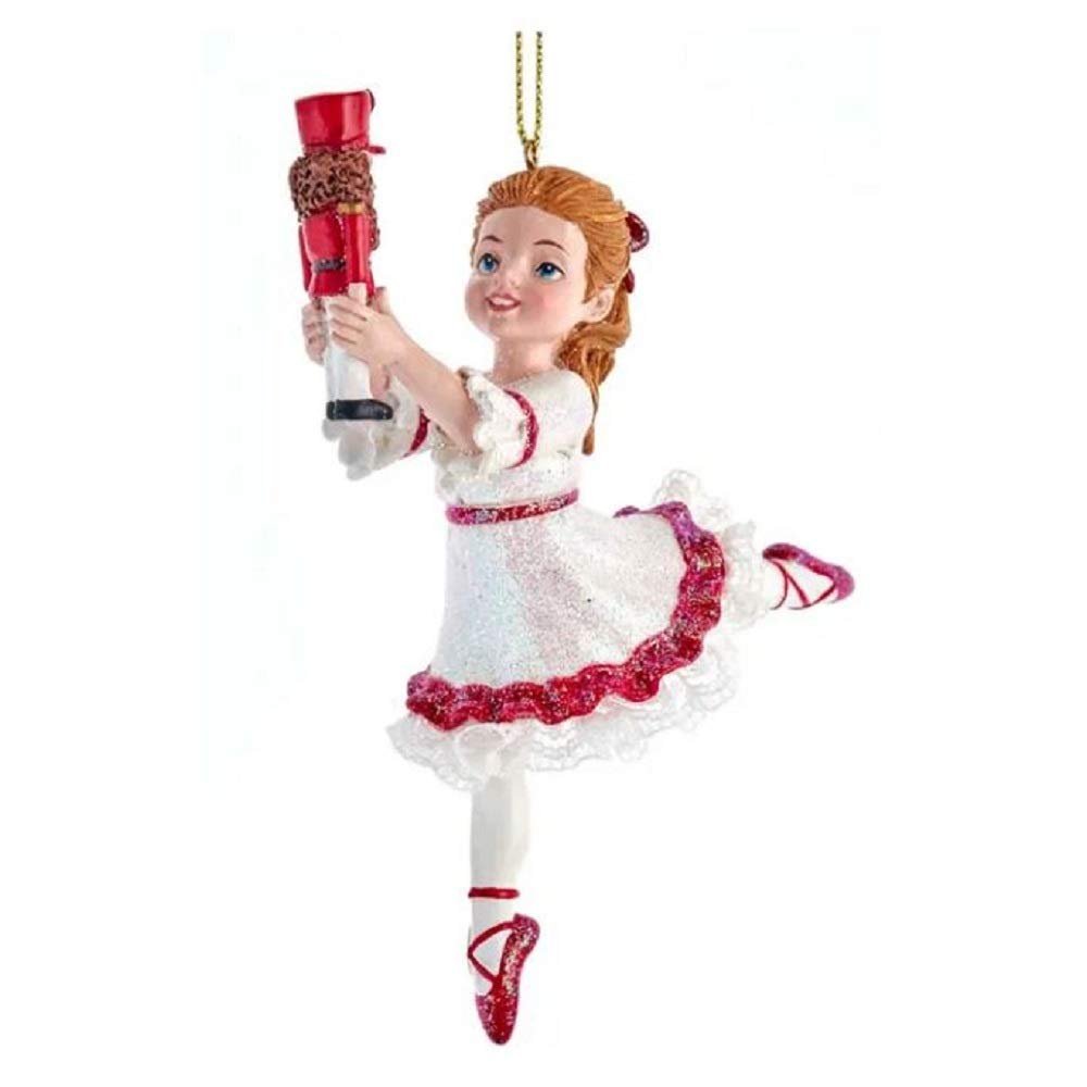 Kurt Adler E0422C Nutcracker Suite Children's Clara with Nutcracker Hanging Ornament, Multi-Color