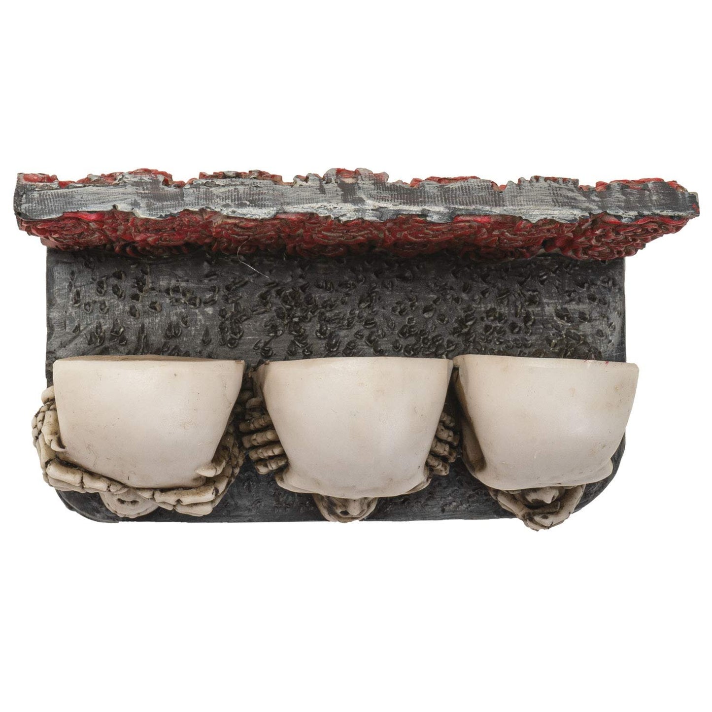 Pacific Trading Company Skull Business Card Holder for Desk, Hand Painted See Hear Speak No Evil Gothic Desktop Name Cards Display Organizer, 3 3/4 inchL x 2 1/8 inchH