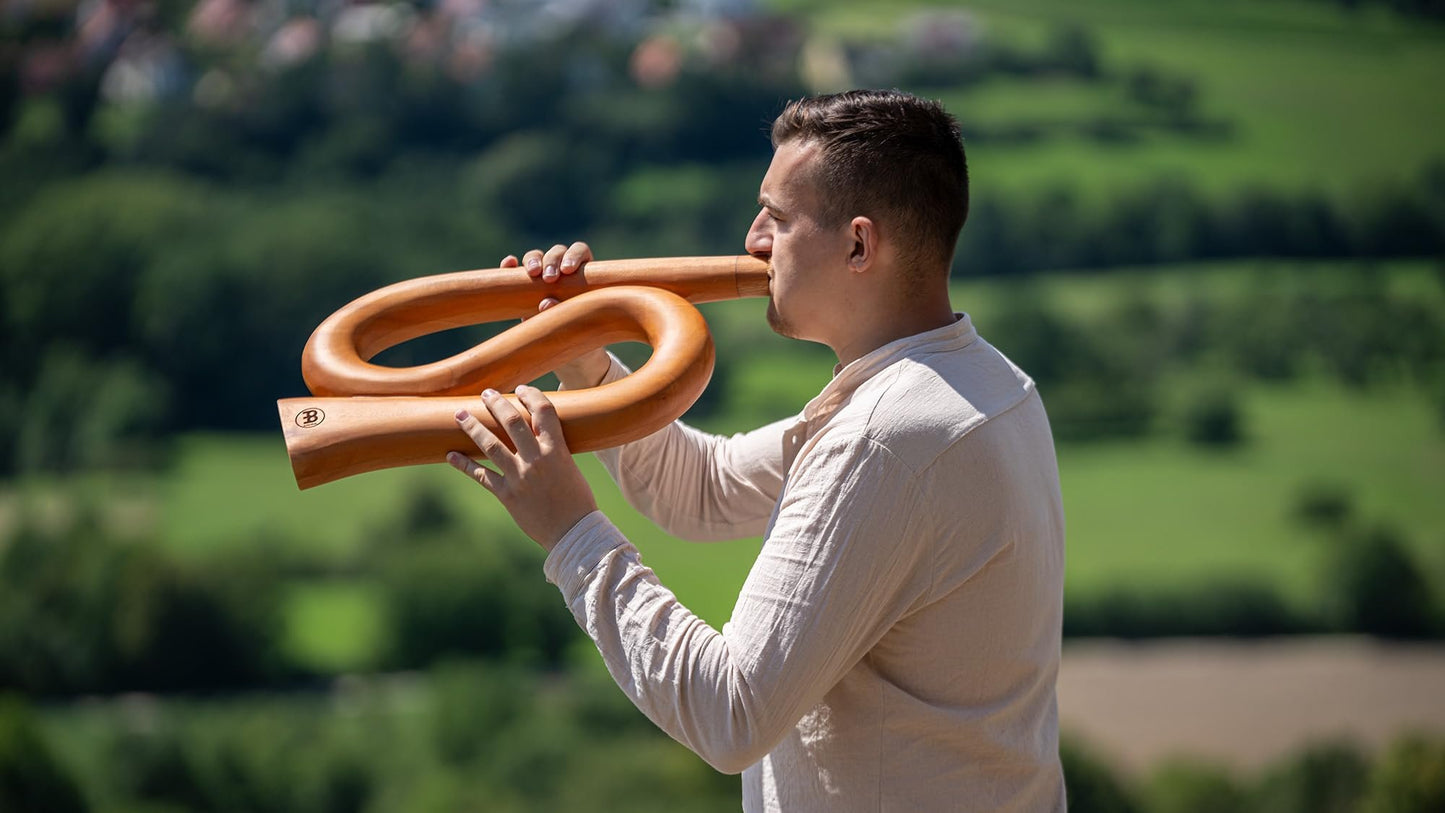 Meinl Sonic Energy S-shaped Professional Didgeridoo for Sound Healing Therapy, Yoga, Meditation and Circular Breathing — NOT MADE IN CHINA — 19.7" Mahogany Shell, Tuned to C, DDPROFSC