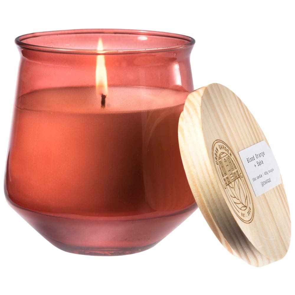 Aromatique Blood Orange and Sake Urban Garden Tinted Glass Scented Candle