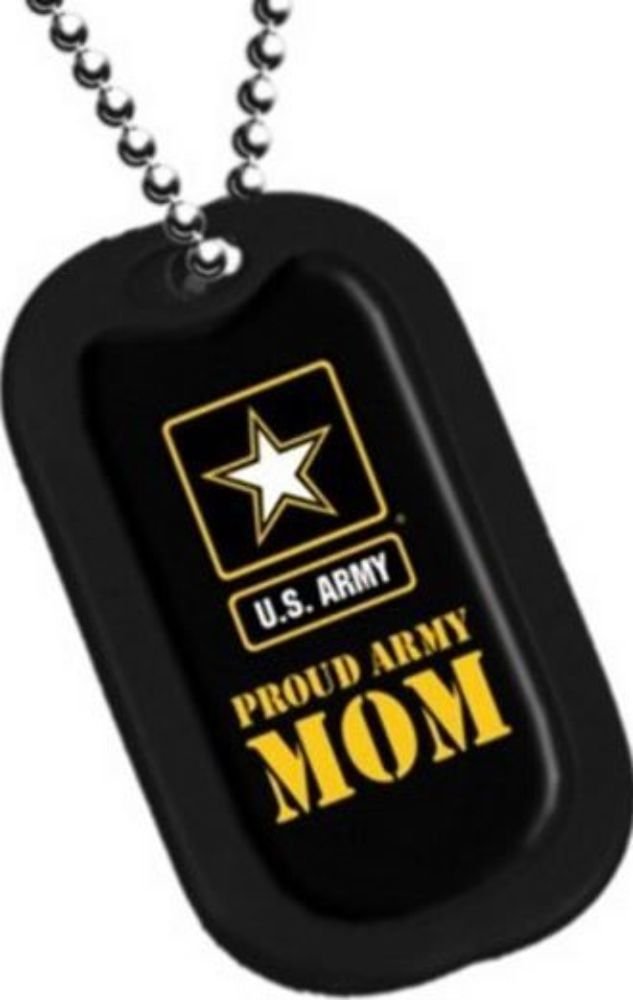 Proud Army Mom dog tag with keychain
