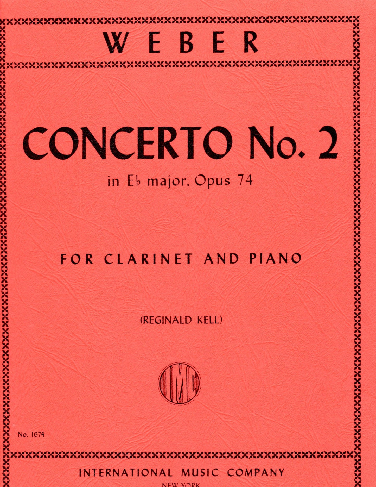 Weber Concerto No. 2 in E-Flat Major, Op. 74 for Clarinet and Piano