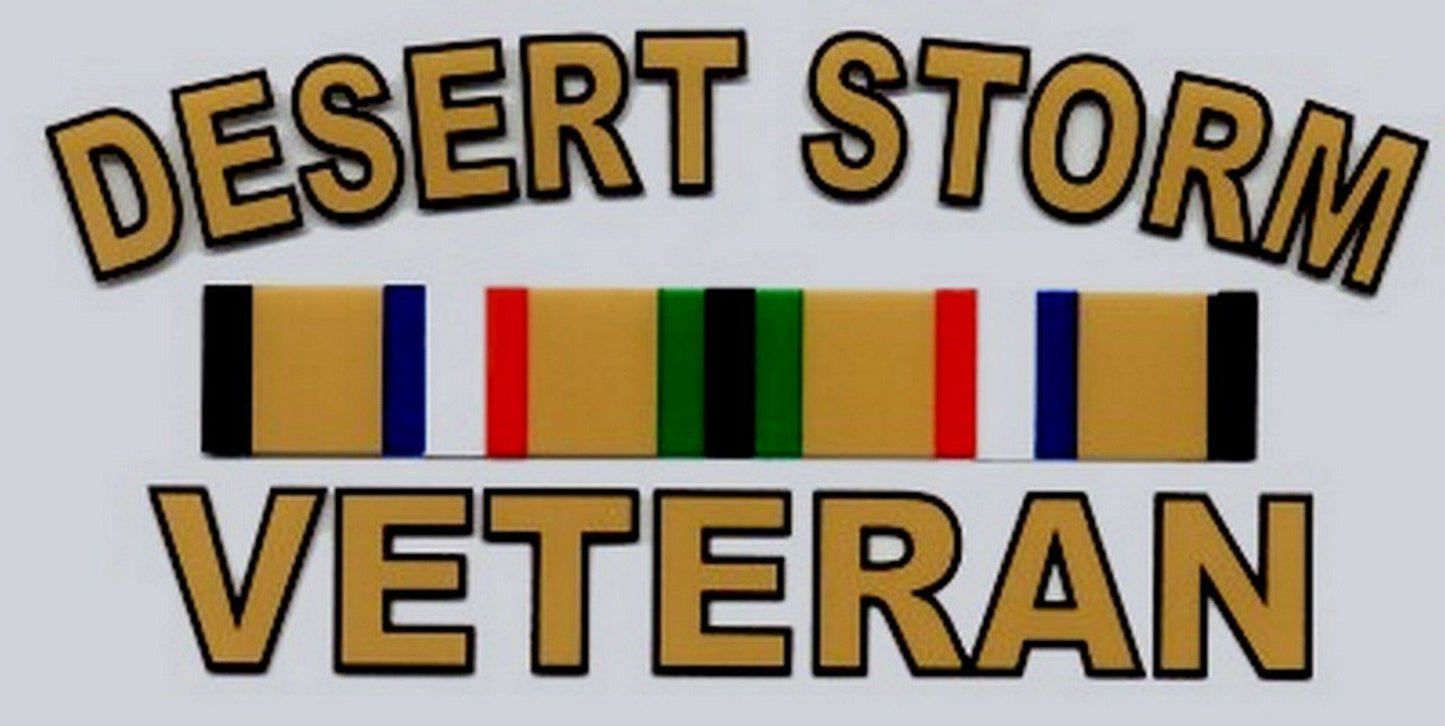 DESERT STORM VETERAN CAMPAIGN RIBBON OUTSIDE DECAL 3"X5"