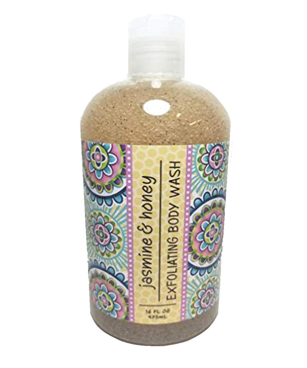 Greenwich Bay Exfoliating Body Wash, Enriched with Shea Butter, Blended with Loofah and Apricot Seed 16 oz (Jasmine & Honey)
