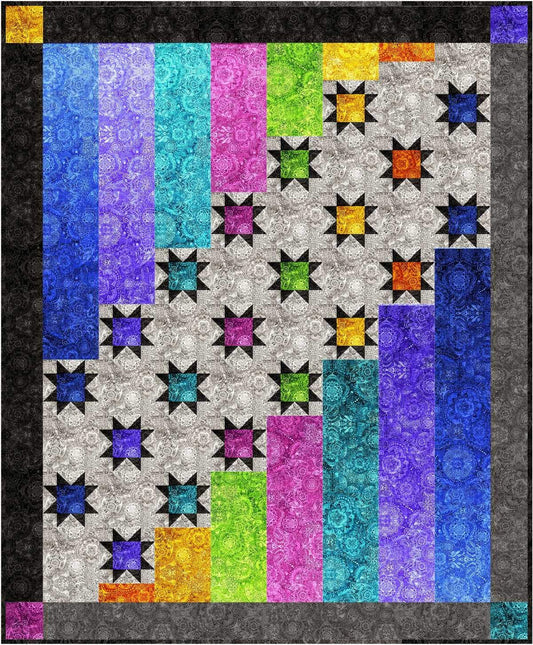 Bound To Be Quilting Quilt Pattern - Aurora Nights (56" x 68")