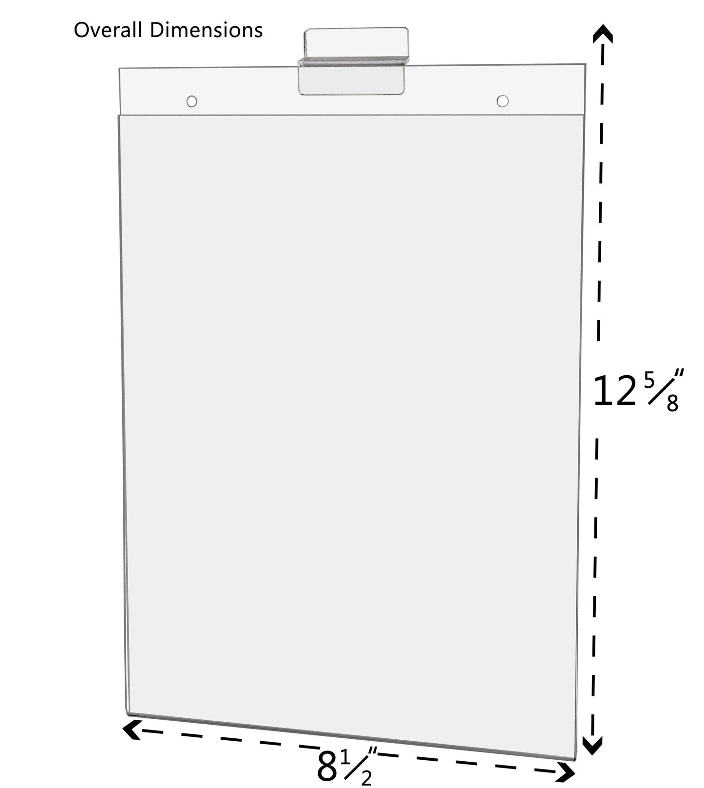 Slatwall Sign Holder for 8.5 x 11 Inch Flyers Ads and Price Lists in Retail Stores Bookstores and Libraries Clear Acrylic Literature Sleeve No Assembly Required by Marketing Holders