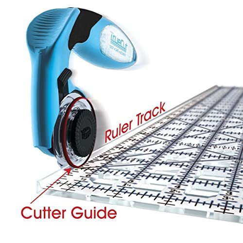TrueCut, Ruler, Innovative Ruler Track and Cutter Guide System, Measures 3 x 18 Inches with 1/8-inch Increments
