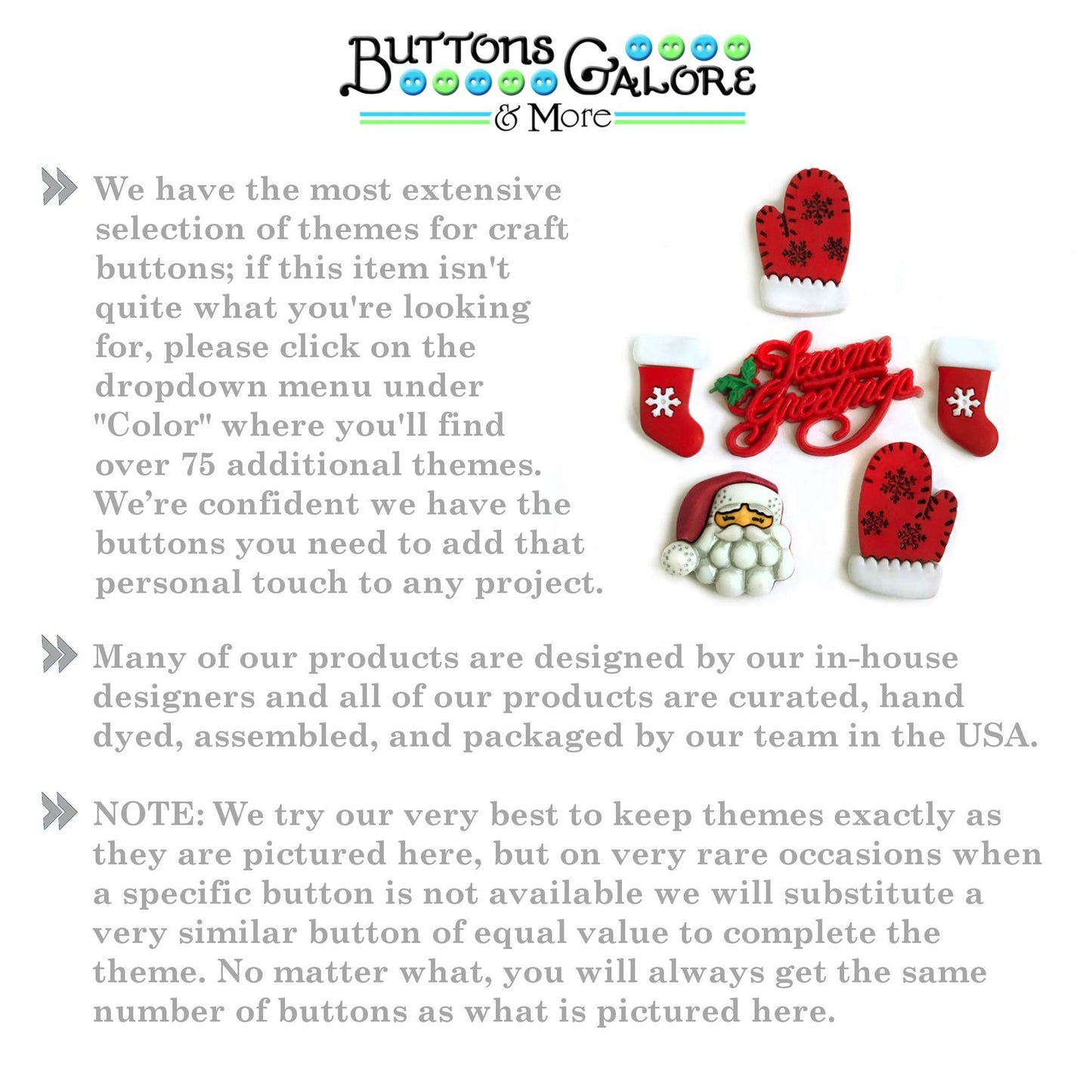 Buttons Galore and More Season's Greetings Button