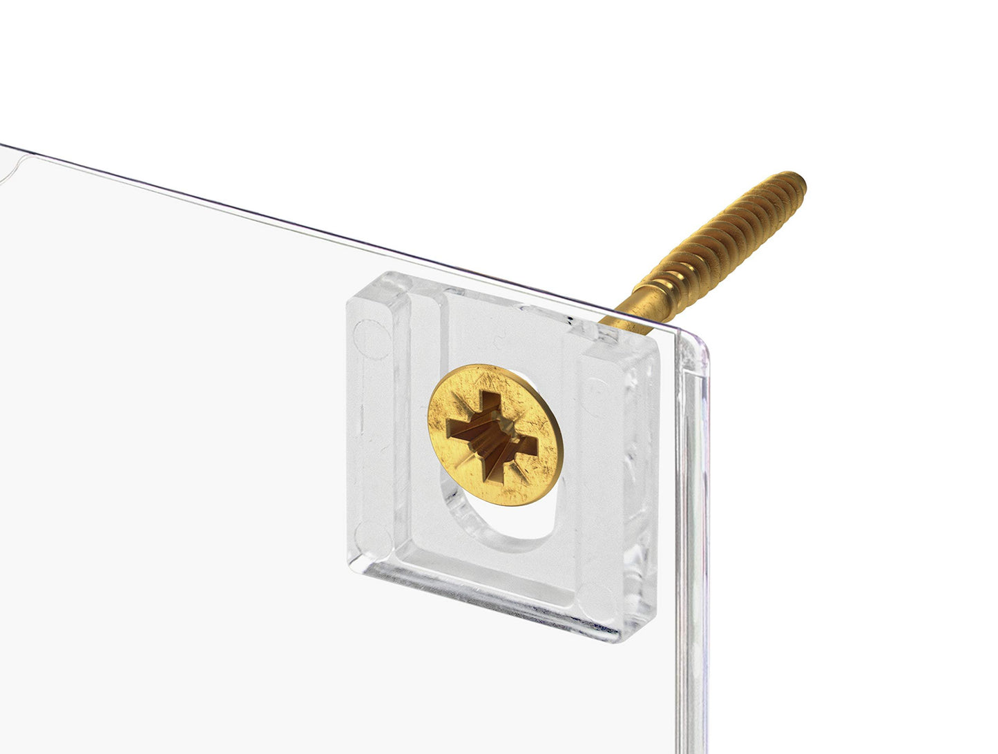 100 Pack Acrylic Keyholes Attachments 3/8 Clear Hanging Hardware by Marketing Holders