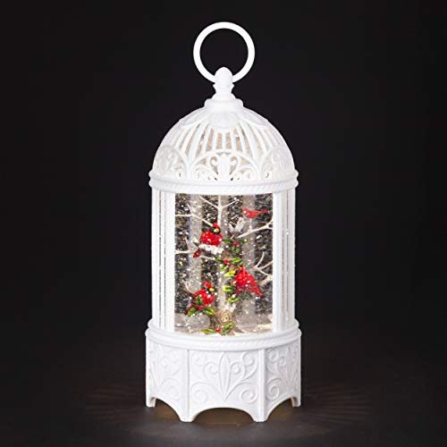 Roman Cardinal Birdcage LED Swirl Christmas Lantern 10.2 Inch