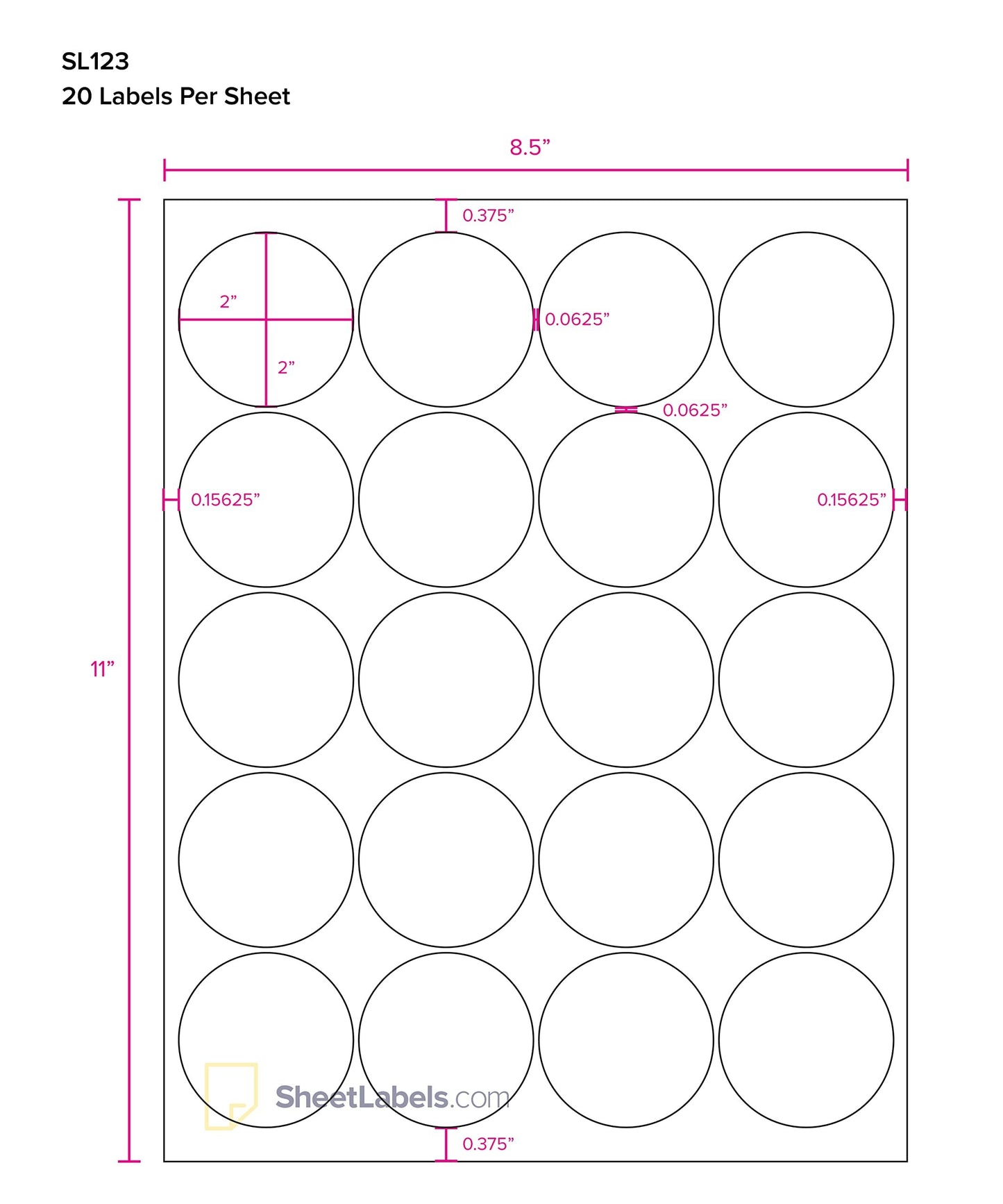 2" Round Labels, All Purpose White, Laser or Inkjet Printing