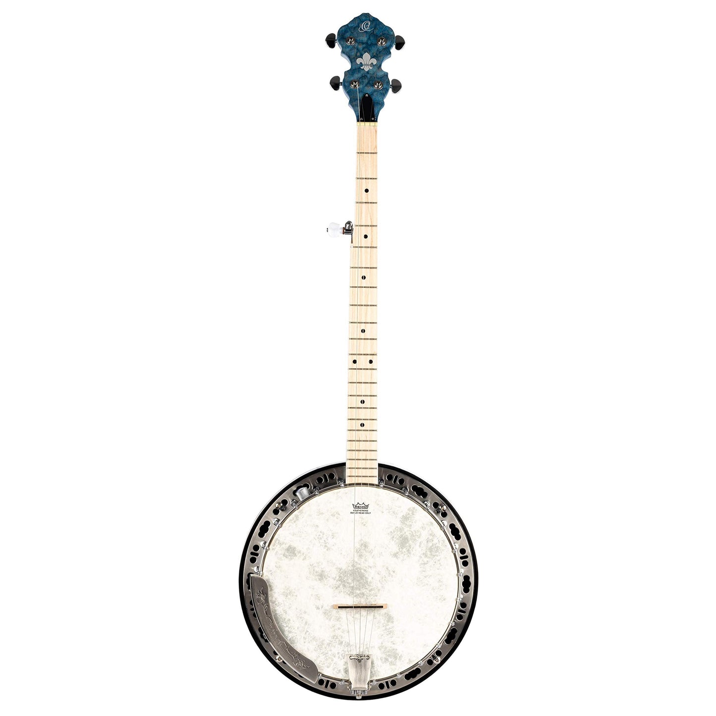 Ortega Guitars Facon Falcon Series 5-String Quilted Maple Resonator Acoustic-Electric Banjo w/Bag, Right (OBJE400TBL)