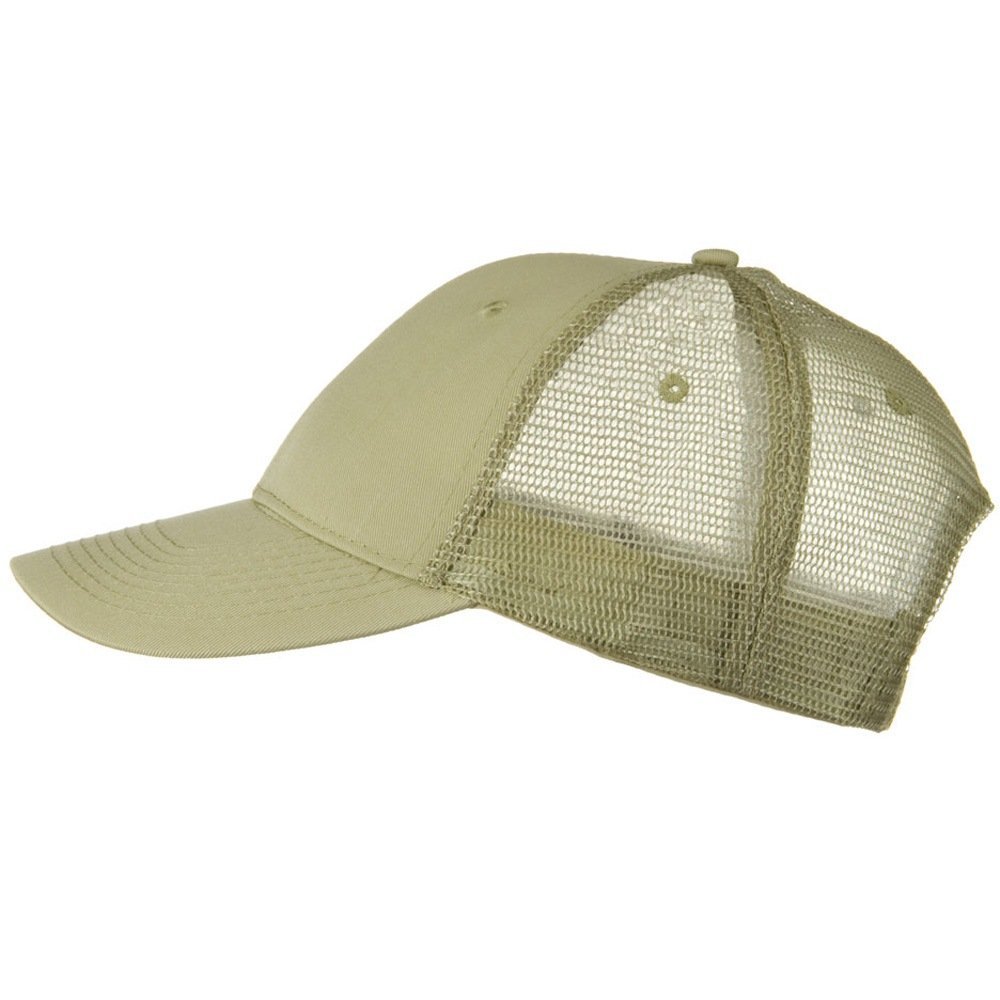 OTTO Solid Cotton Twill Low Profile Nylon Mesh Back Cap - Grey