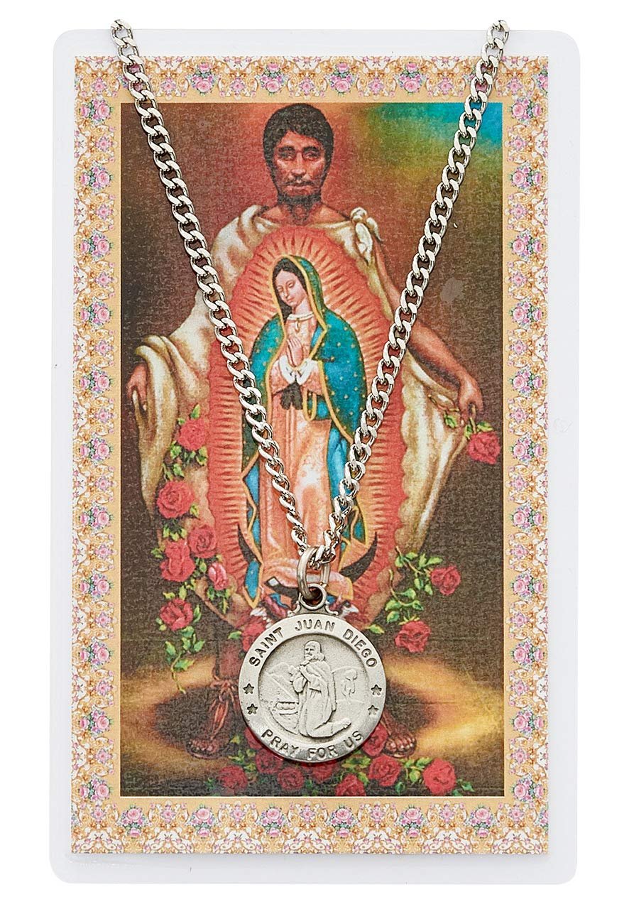 St Juan Diego Prayer Card With Medal Pendant Charm Patron Saint Catholic Christian
