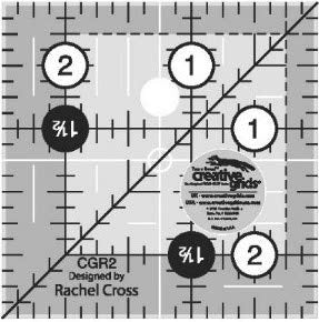 Creative Grids - 6 Square Quilt Rulers - 2.5", 3.5", 4.5", 5.5", 6.5", 7.5"