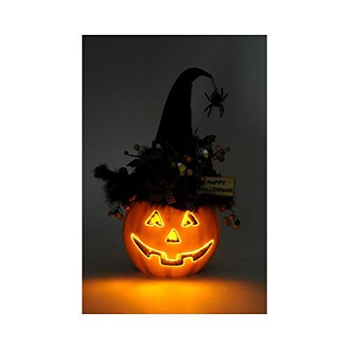 Karen Didion Lighted Fiber Optic Pumpkin Decor, 22 Inches, HA016