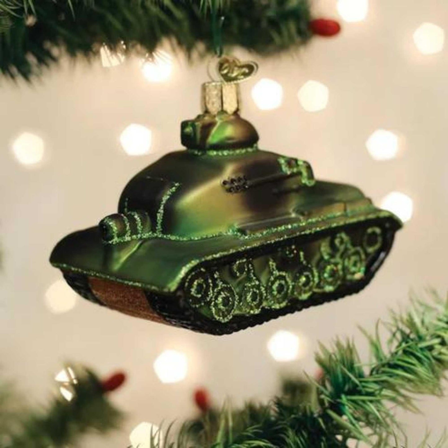 Old World Christmas Ornaments Military Tank Glass Blown Ornaments for Christmas Tree