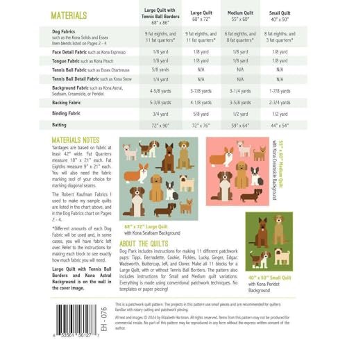 Elizabeth Hartman Dog Park Quilt Pattern