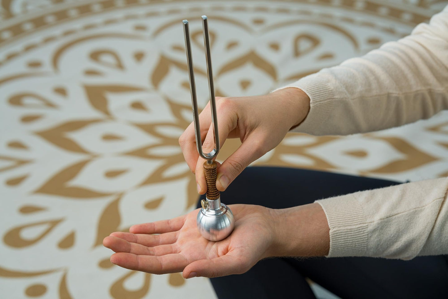 Tuning Fork Vibration Foot For Calming Meditation, Sound Healing, and Yoga