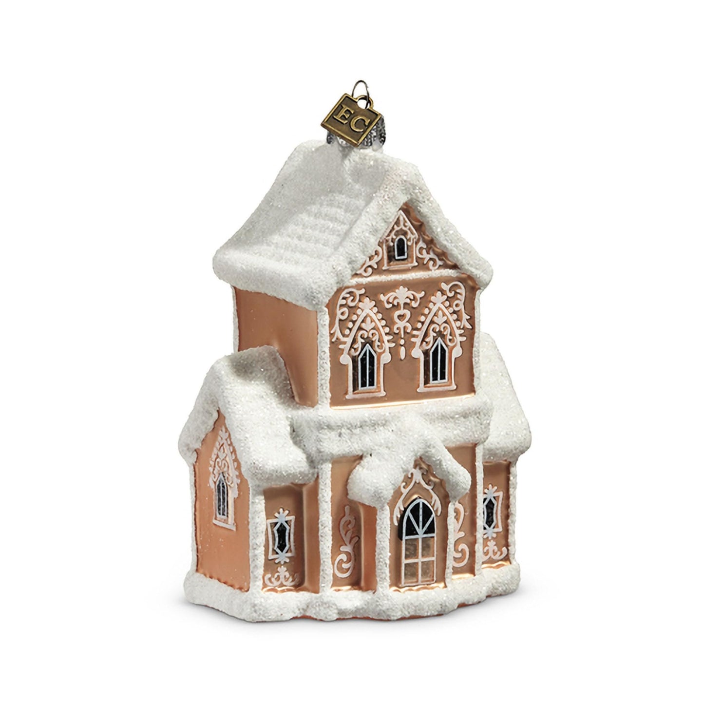 Raz Imports EC Gingerbread Manor Ornament, 4.75-inch Height, Gift, Home Décor, Any Occasion