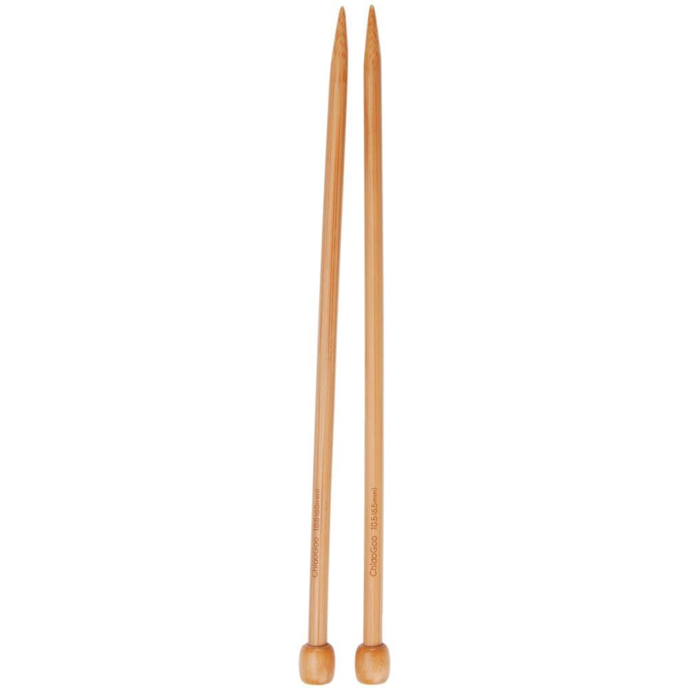 ChiaoGoo Single Point 9 inch (23cm) Bamboo Dark Patina Knitting Needle Size US 10.5 (6.5mm) 1031-10.5