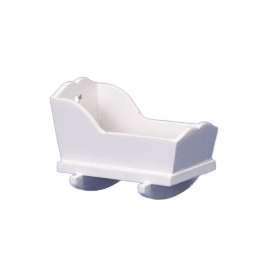 Classics by Handley House Dollhouse White Rocking Cradle Crib Cot Miniature 1:12 Nursery Furniture