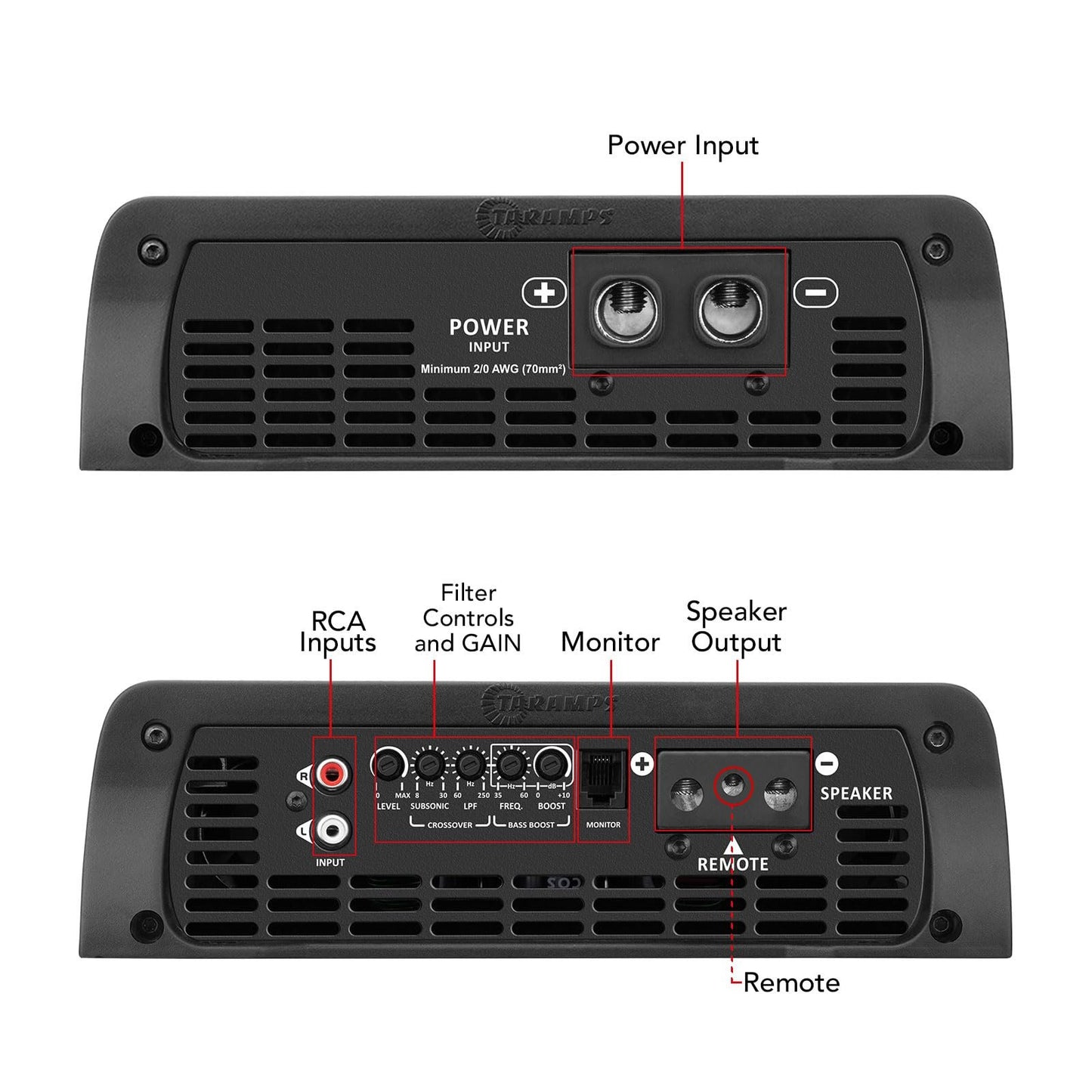 Taramps BASS 5K 1 Ohm 1 Channel 5000 Watts RMS MAX, Full Range Car Audio, Monoblock, LED Monitor Indicator, Class D Amplifier, Crossover, White 5k amp, Sound Quality