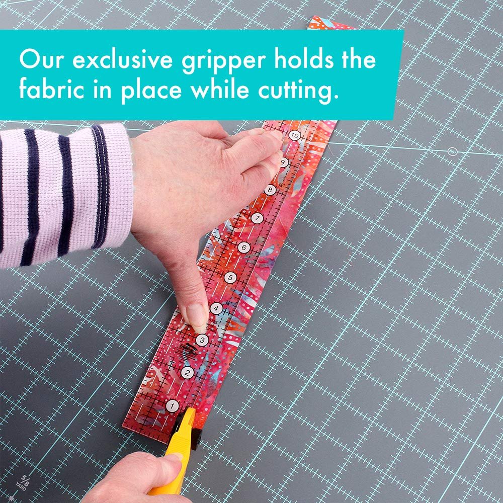 Creative Grids Quilt Ruler 1-1/2in x 12-1/2in Rectangle – CGR15125 – Made in USA, Non-Slip Grip Acrylic Quilting, Sewing, Crafting, Patchwork Ruler for Measuring & Cutting Fabric