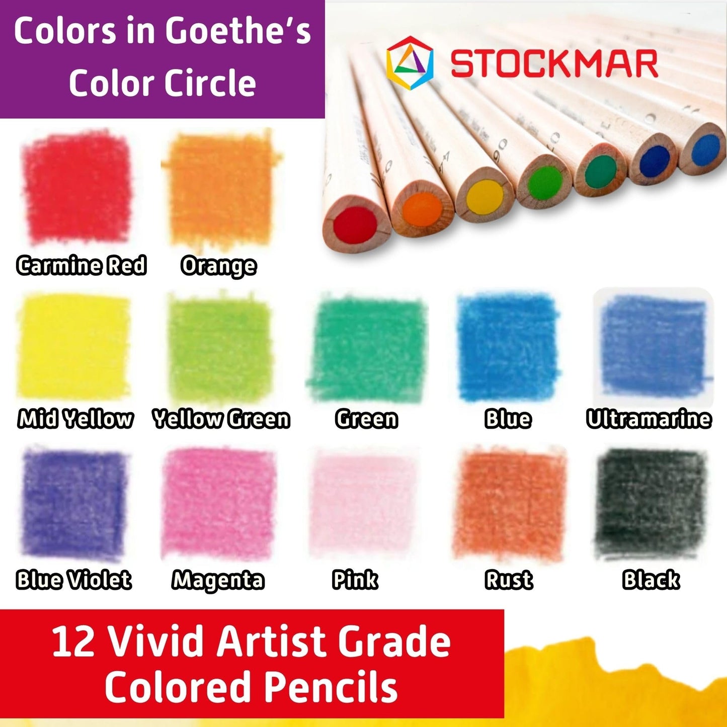 STOCKMAR Triangular Colored Pencils In a Tin Case