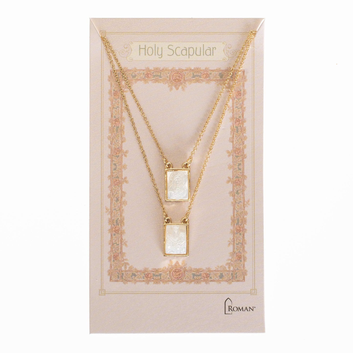 Roman Infinity Scapular Layered Gold Tone 26 inch Zinc Metal Multi Tiered Necklace