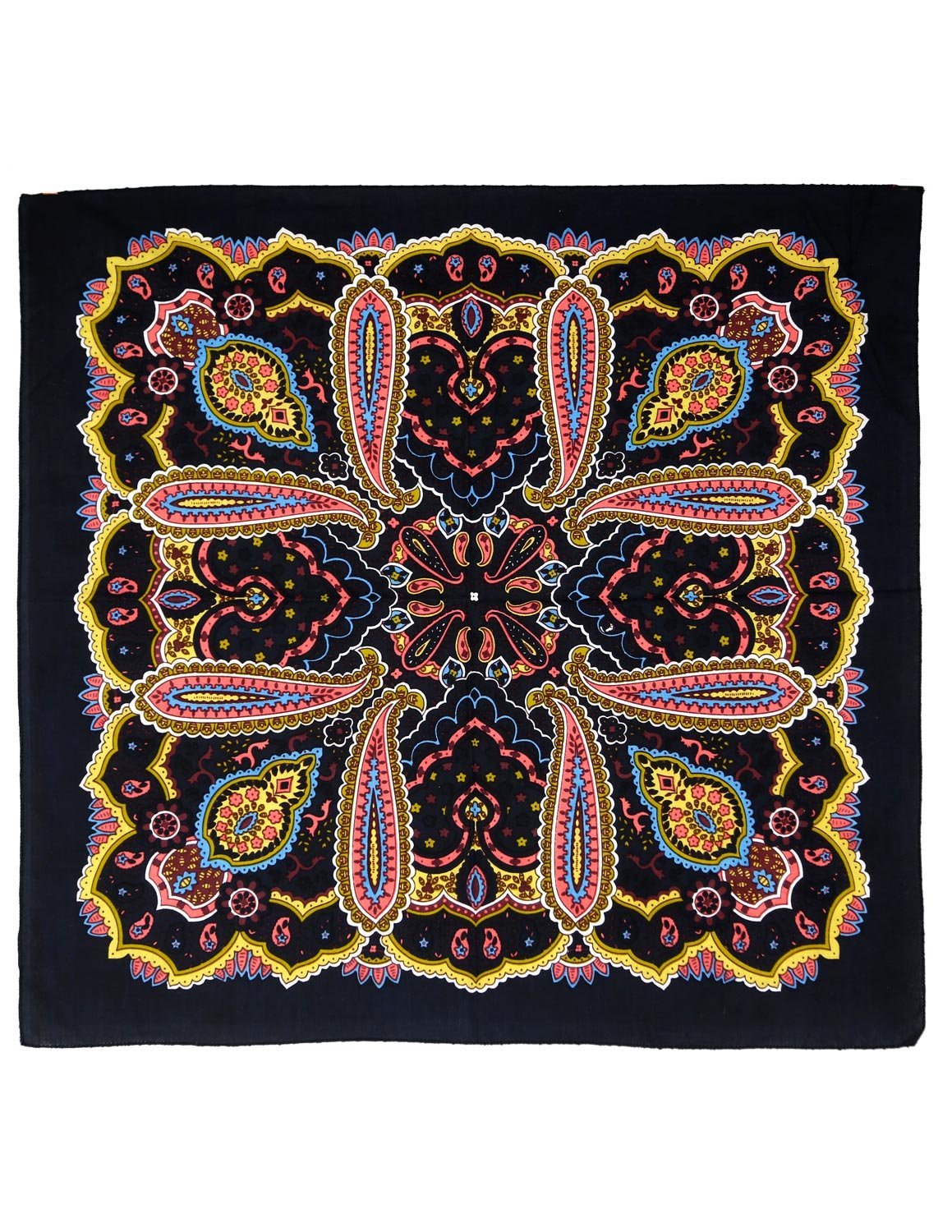 Sunshine Joy Paisley Hippie Bandana 22x22 Inches - Classic Red