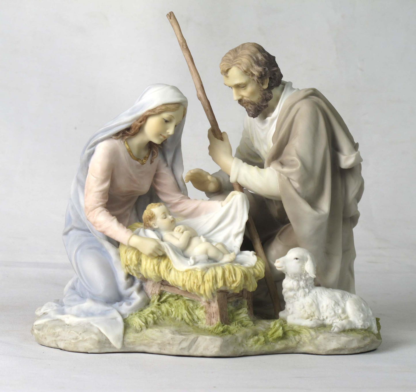 8.25 Inch (Nativity) Baby Jesus, Mary, and Joseph - Light Color