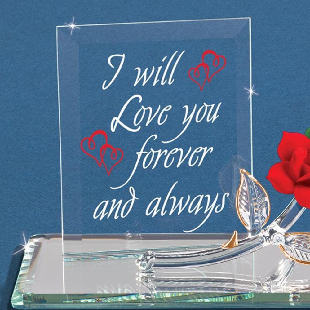 Glass Baron Forever Red Rose Figurine