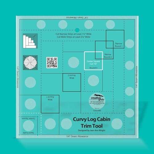 Creative Grids Curvy Log Cabin Trim Tool 8in Finished Blocks - CGRJAW5
