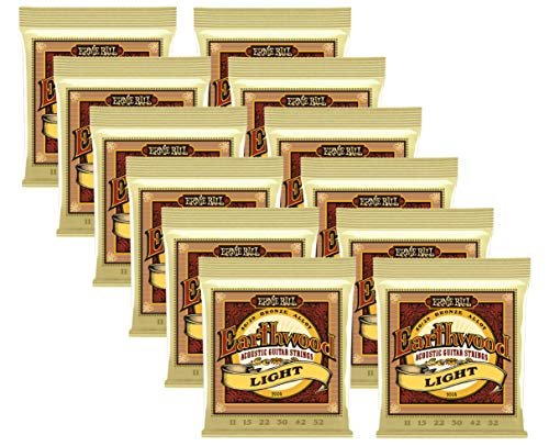 12 Sets Bulk Ernie Ball Earthwood 80/20 Bronze Light Gauge Acoustic Guitar Strings 2004
