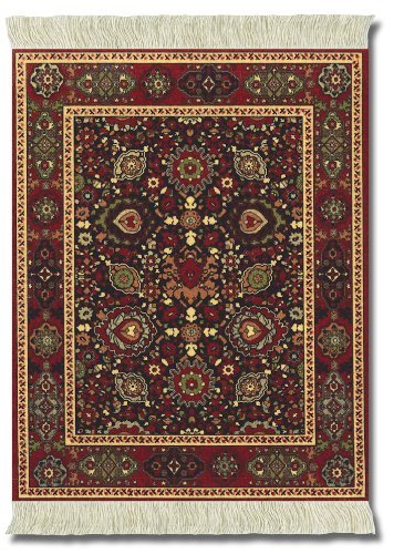 Lextra (Rosette Palmette), Mouserug, Burgundy/Blue/Rust/Green/Cream, 10.25 x 7.125 Inches, One (MRP-1)