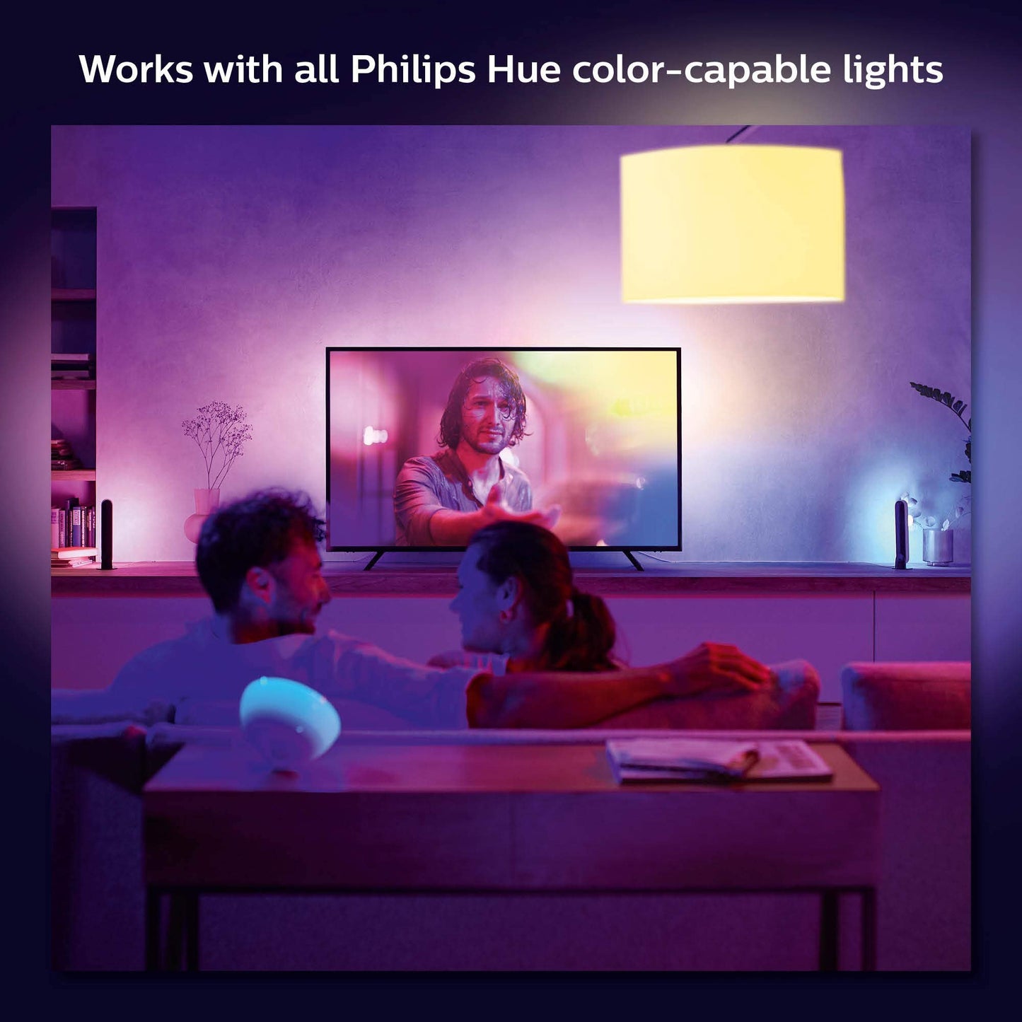 Philips Hue Gradient LightStrip (Sync with TV, Music and Gamin), Hue Sync Box Required for Sync and Hue Bridge