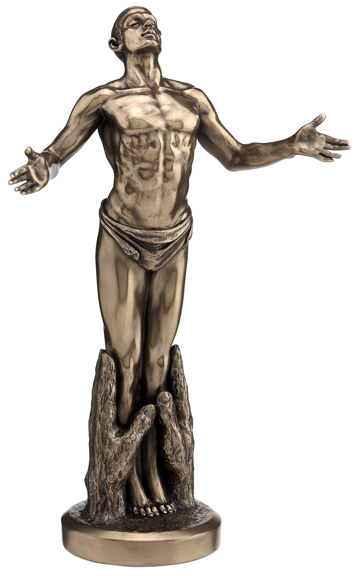 Veronese Design 11 5/8" Tall Nude Male Standing in Palms Cold Cast Resin Antique Bronze Statue