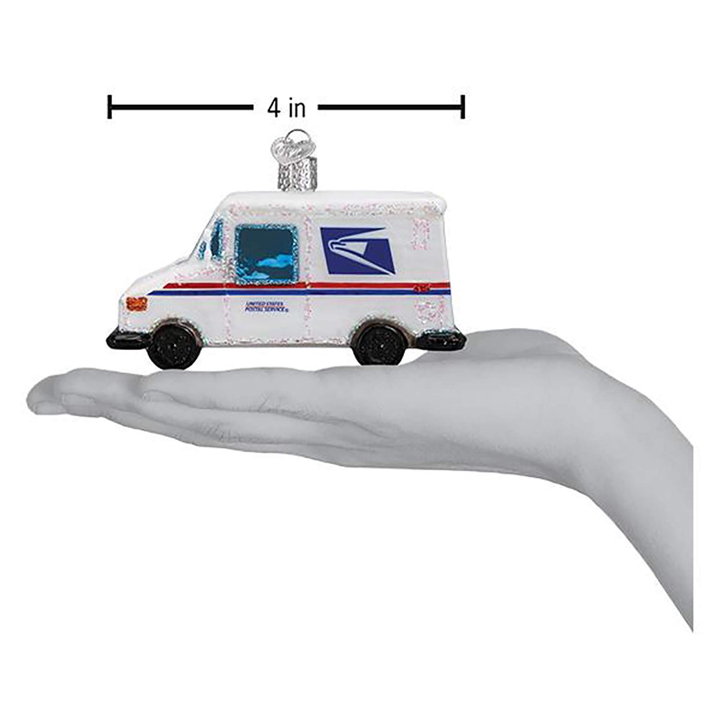 Old World Christmas Ornaments USPS Mail Truck Glass Blown Ornaments for Christmas Tree