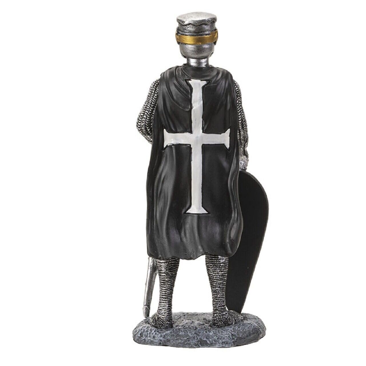 Pacific Trading Crusader Knight with Shield Figurine 8 Inch Black