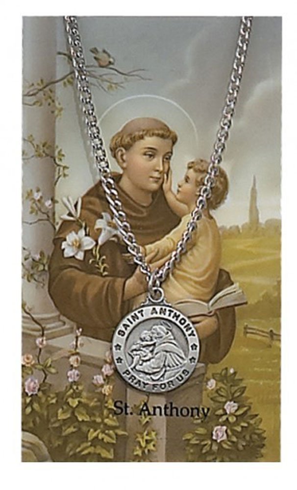Round St. Anthony Medal with Prayer Card