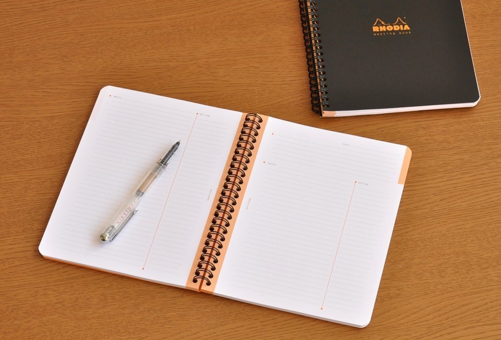 Rhodia Meeting Books 8.85 X 11.69 Inches, Pack of 2, Black and Orange