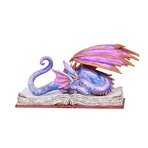 Pacific Giftware Amy Brown Book Purple Dragon Book Wyrm Dragon Statue Home Decor