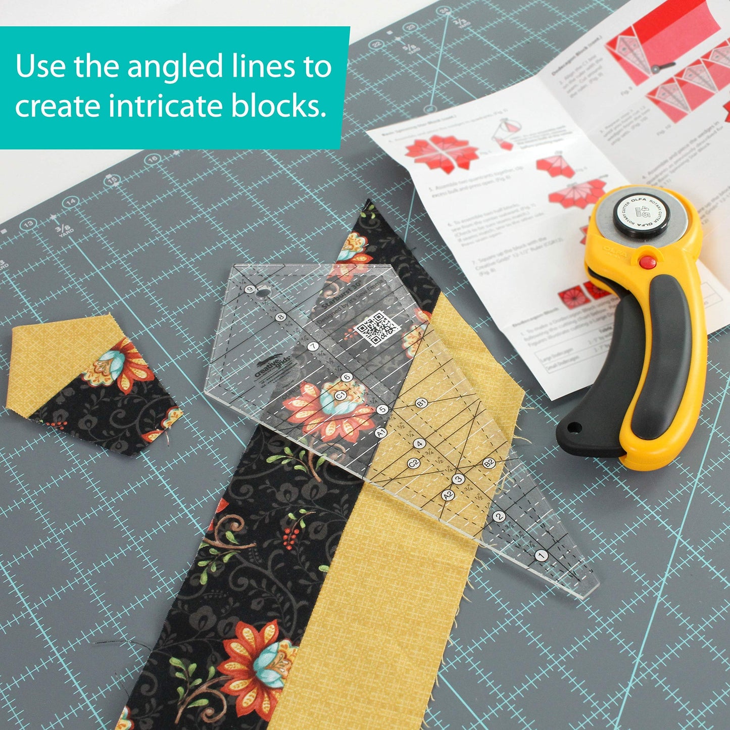 Creative Grids Starburst 30 Degree Triangle Quilt 9-1/2in Ruler - CGRISE30