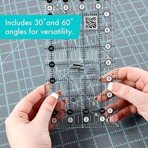 Creative Grids Quilt Ruler 4-1/2in x 8-1/2in Rectangle – CGR48 – Made in USA, Non-Slip Grip Acrylic Quilting, Sewing, Crafting, Patchwork Ruler for Measuring & Cutting Fabric
