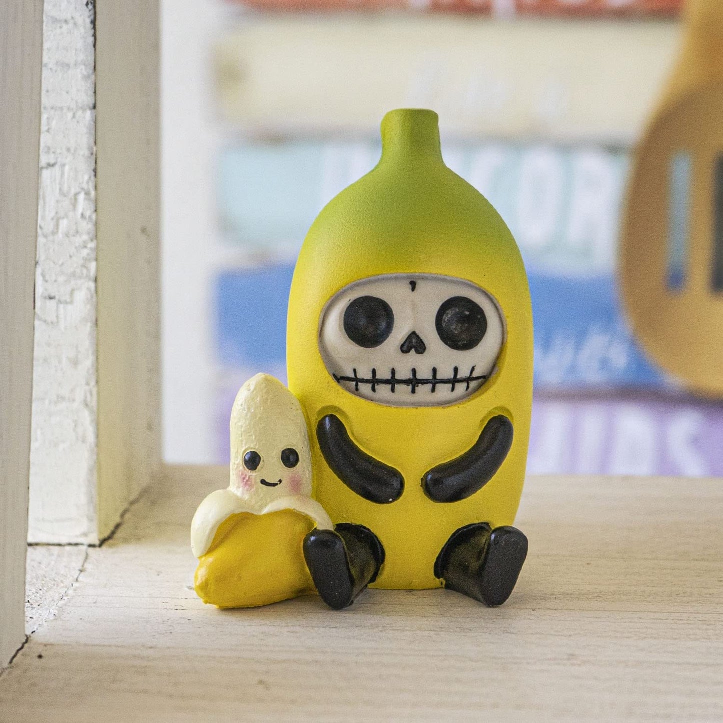 Furrybones Na Na Skull face Character in a Banana Costume Collectible Decorative Skeleton Figurine